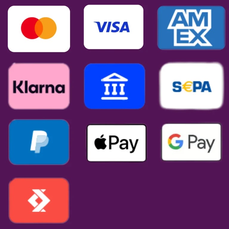 Zahlungsmethoden bei SHINDOD: Mastercard, Visa, American Express, Klarna, PayPal, Apple Pay, Google Pay, SEPA, Banküberweisung und Satispay